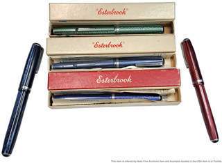 5 fantásticas plumas estilográficas Esterbrook vintage caja papeles
