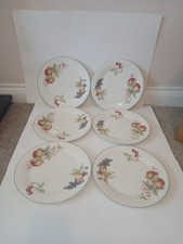 6x Vintage St Michael Ashberry Dinner Plates  Marks & Spencer M&S 27cm 10.5"