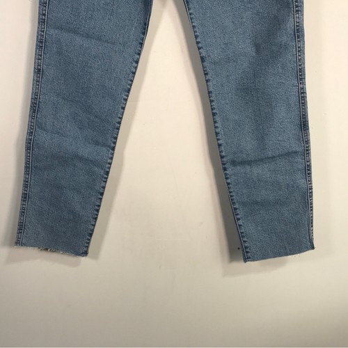 Pull&Bear Slim Denim Fit Mom Raw Hem Jean, Women's Size 4 - Blue