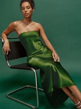 NWT Reformation Joana Silk Dress in Palm Green SOLD OUT