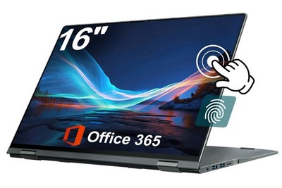Jumper Laptop 16 Zoll Touchscreen Laptop 2-in-1 mit FHD 360° 16GB RAM 640GB ROM