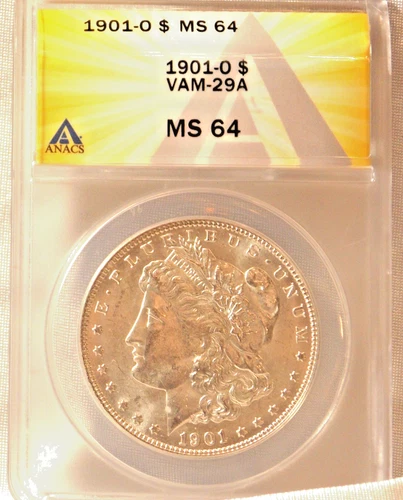 1901-O  MORGAN DOLLAR  *FLASHY *BRILLIANT WHITE LUSTER*   MS-64  VAM-29A   RARE!