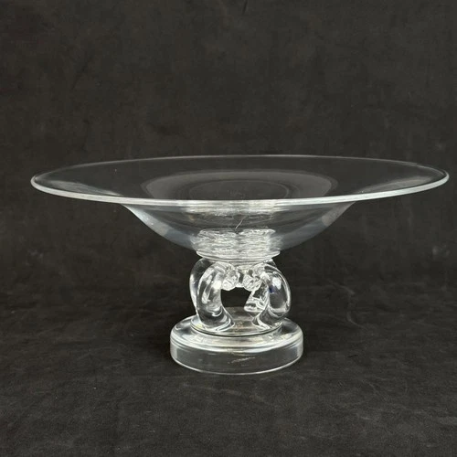 Steuben Art Glass 9 3/4" Footed Tazza Centerpiece Pedestal Bowl