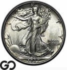 1937 Walking Liberty Half Dollar, Nice Choice Unc++ Tougher Date