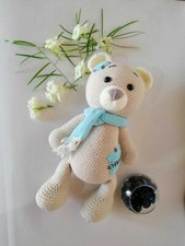 Handmade Crochet Teddy Bear Amigurumi Doll Soft Baby Toys Kids Christmas Gifts