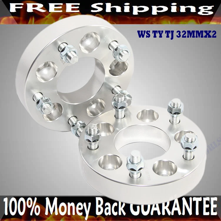 Adaptador de rueda 2 piezas 32 mm para 87-06 Wrangler/02-13 Liberty 5LUG 5X4,5 5x5" 1,25" Foto 2 de 4