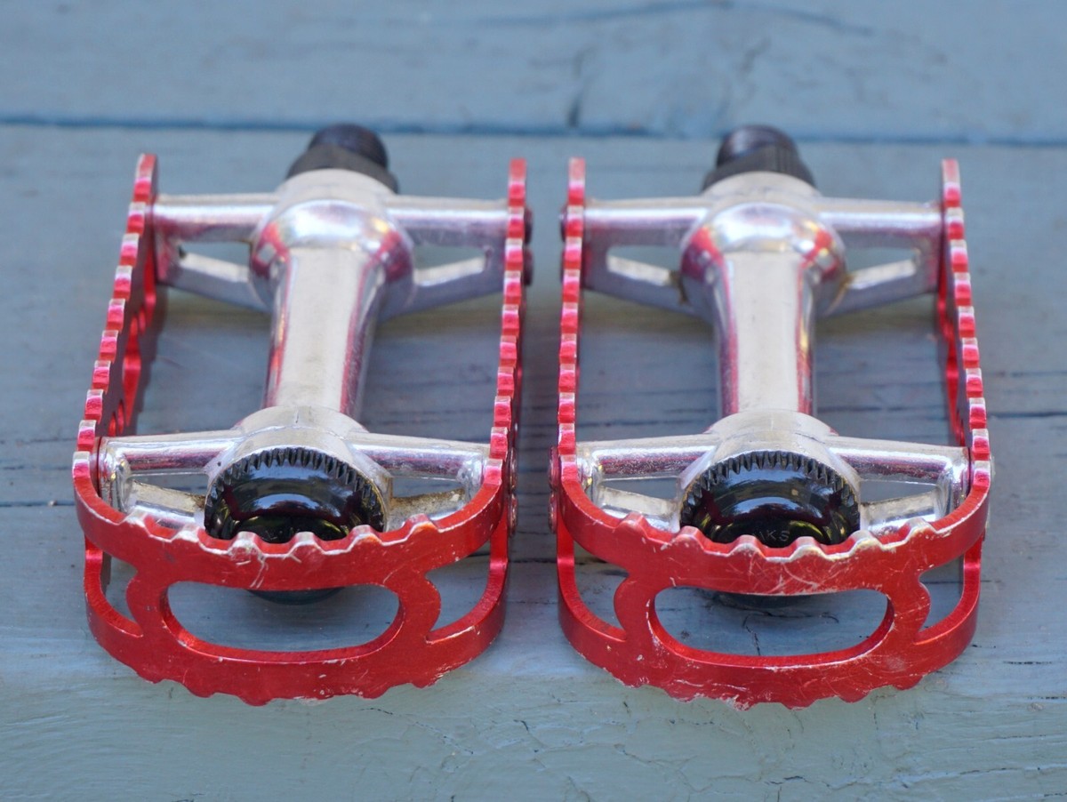 Vintage MKS BMX-7 Pedals Red Old School 1980s OG BM-7 GT