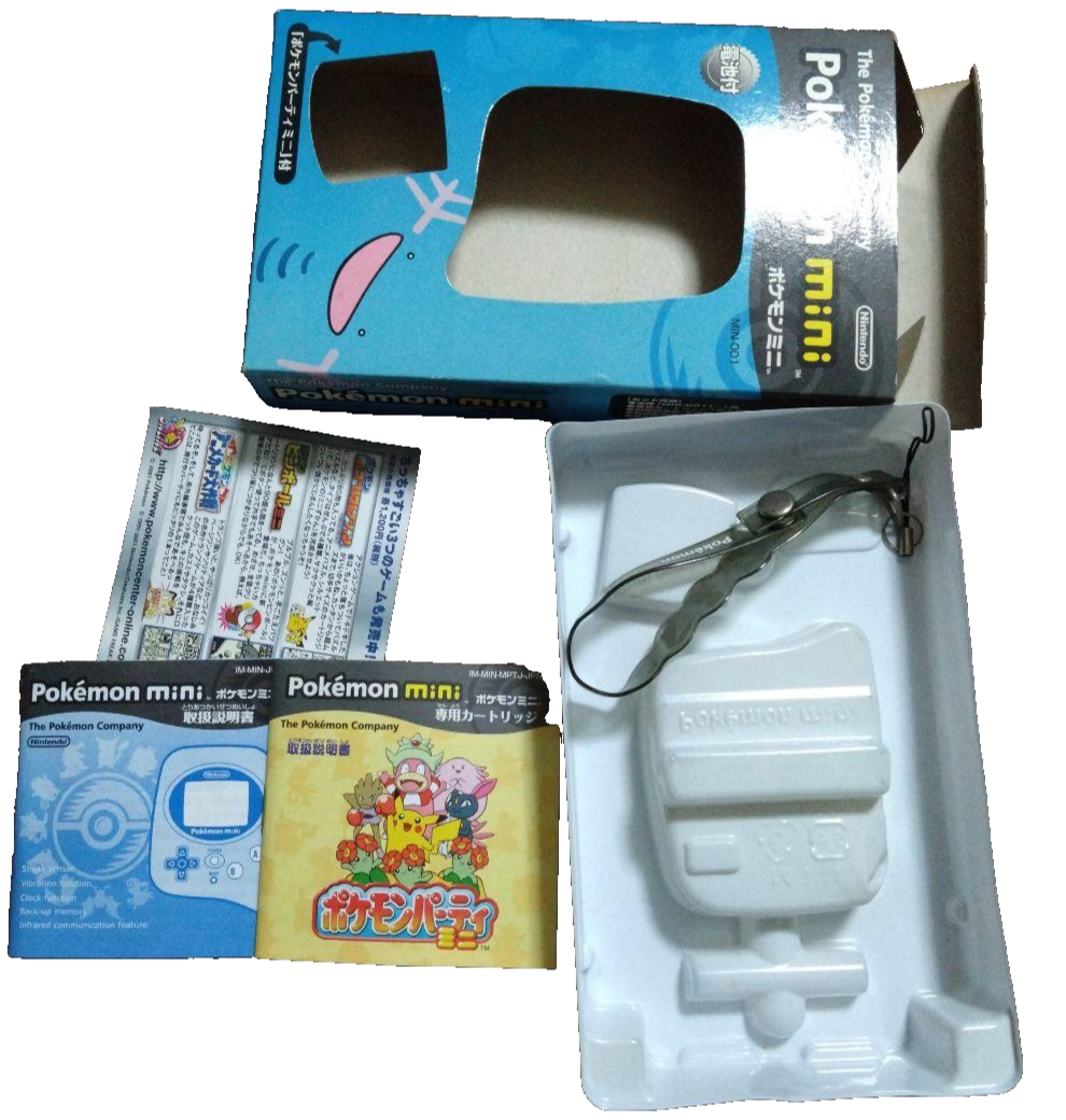Nintendo Pokémon Mini Upa Blue Console + Party Mini Game with Box