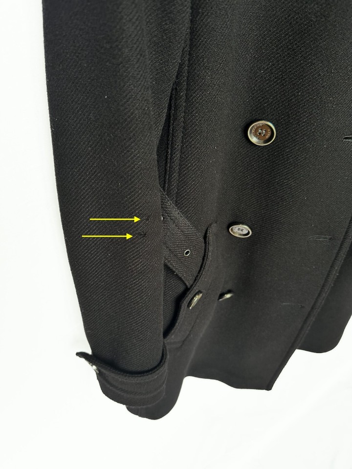 Burberry Brit Black Wool Double Breasted Coat Size 6 eBay