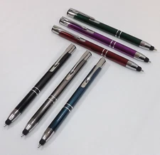 2 in 1 Ballpoint Pen and Stylus Metal - 6 Pak - GOOD QUALITY