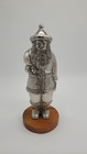 Classic Santa Claus Figure in Shiny Pewter Metal on Wooden Base - 13 1'2" Tall — photo 3