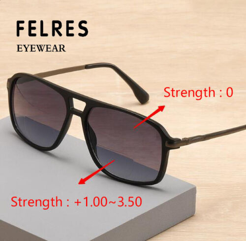 Gafas de lectura bifocales de metal para hombres gafas de sol al aire libre protección UV  - Imagen 1 de 15