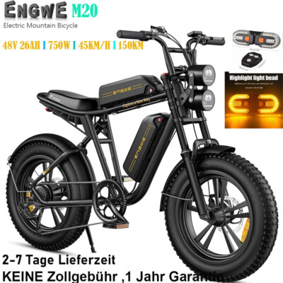 New! ELECTRIC BIKE for Adult 1000W 48V/26Ah 28MPH Shimano 7 Speed Ebike M20
