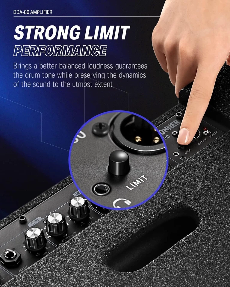 Donner DDA-80 Professional Electric Drum AMP 80W Wireless Drum Piano Amplifier - Image 4 of 4