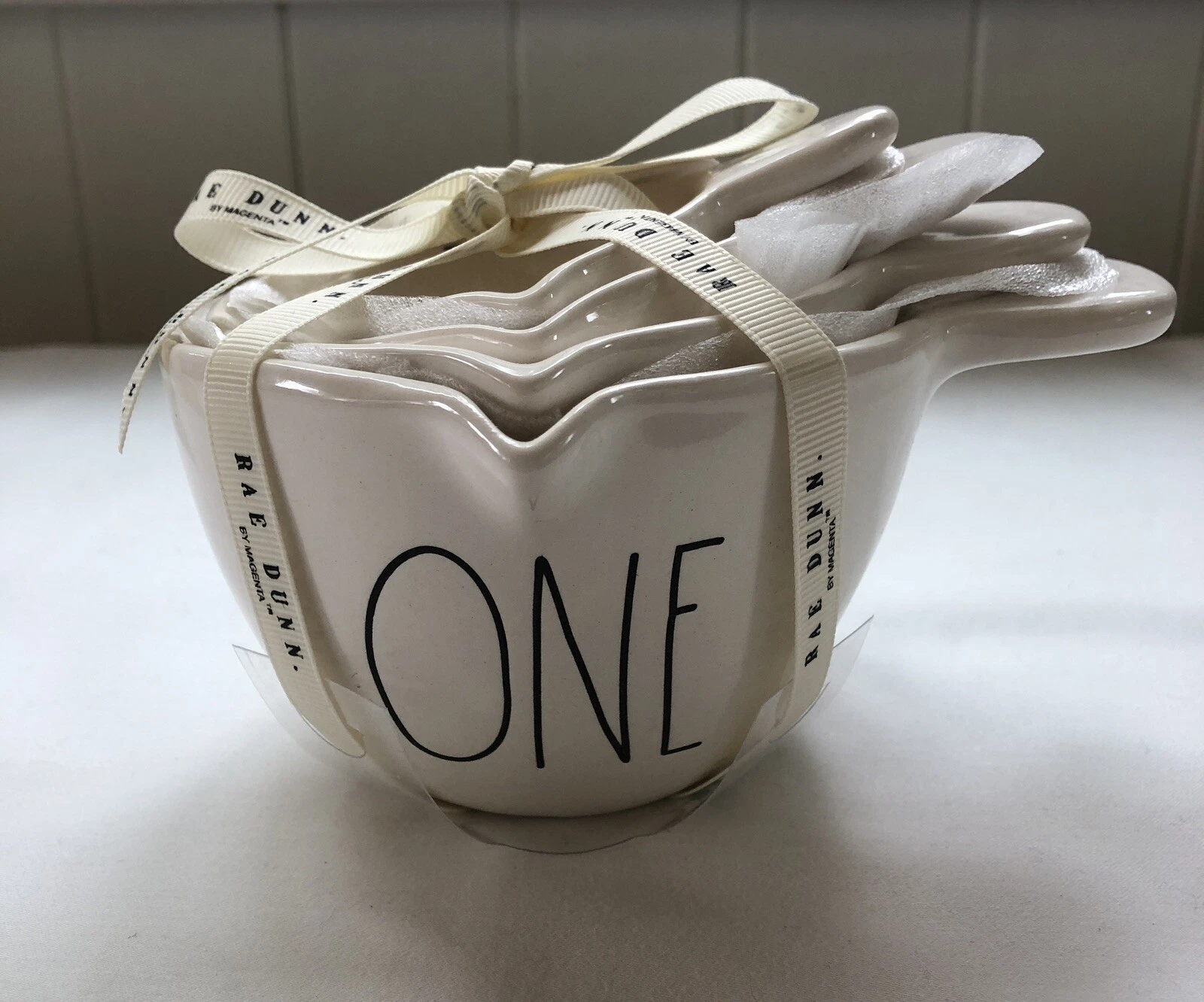 NEW Rae Dunn Ceramic Measuring Cups - One, Half, Third, & Quarter