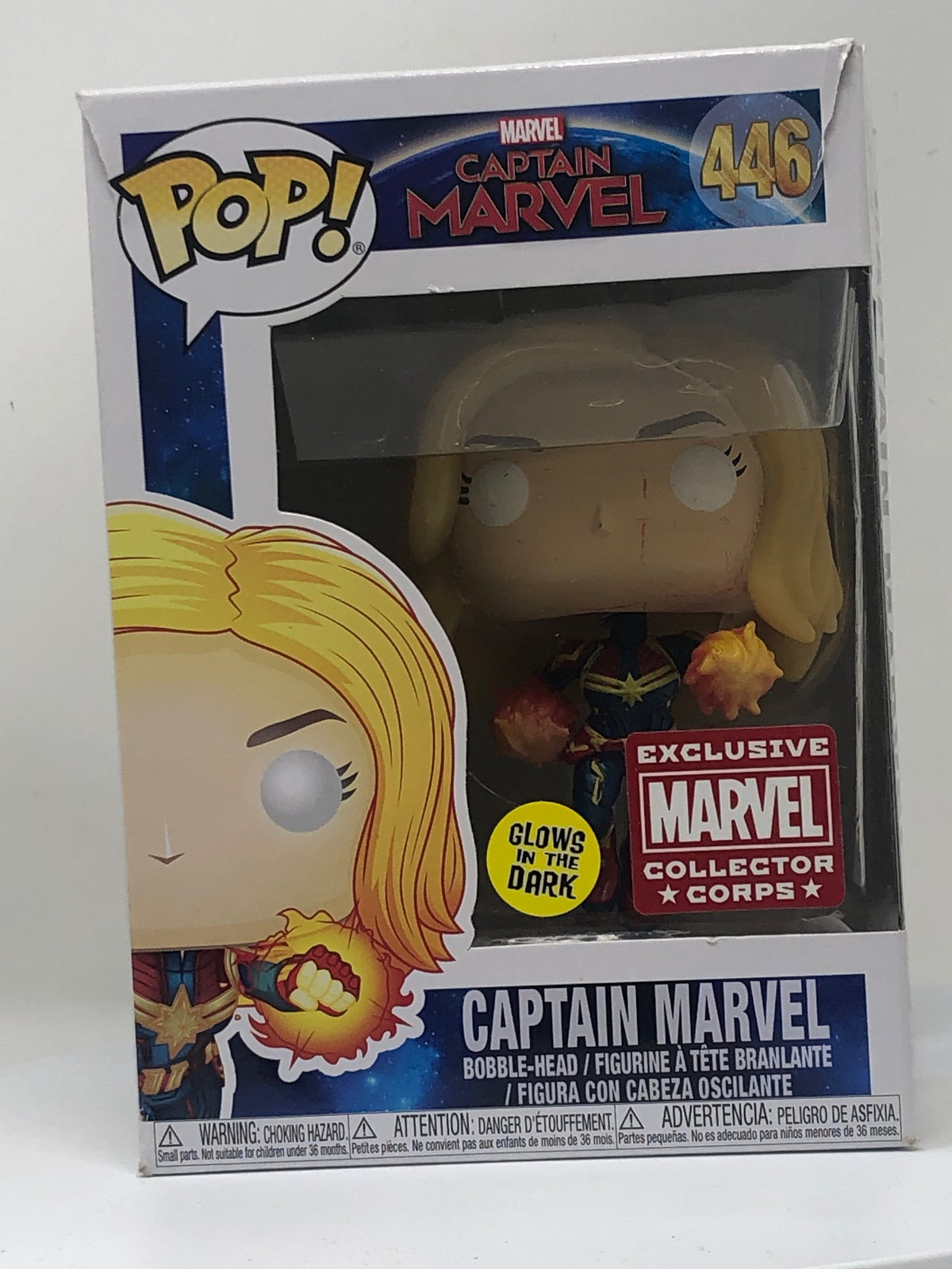 Funko Pop! Figura De Vinilo Captain Marvel Flying #446 Dañada