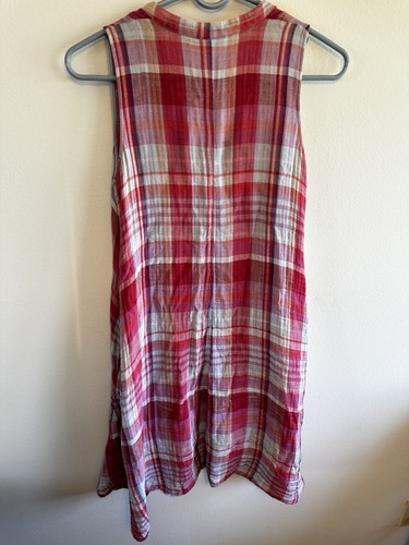 Vestido túnica Maeve Anthropologie Pippa rosa a cuadros arrugado Hi Lo Swing talla XS - Imagen 8 de 11