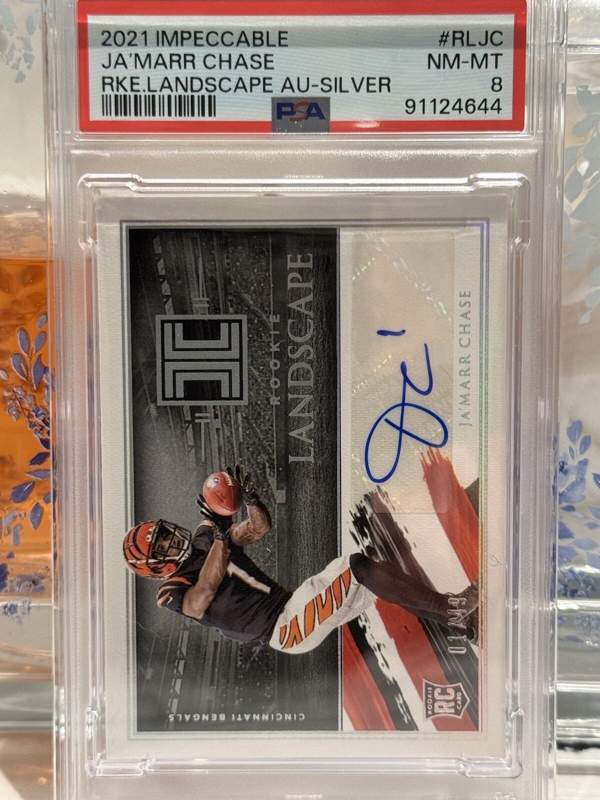 JaMarr Chase Panini Impeccable Rookie Landscape Autographs #RLJC Silver