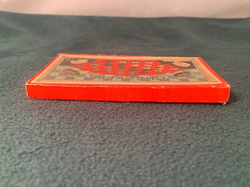 Very Vtg Selchow & Righter Travel Checkers Set Original Box wooden pieces, EUC! - Picture 4 of 10