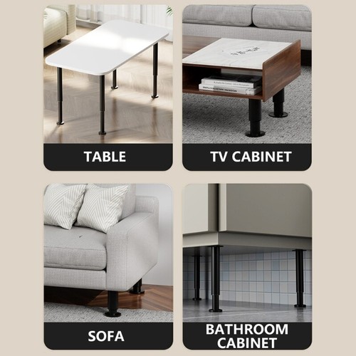 Pack Of 2 Adjustable Furniture Legs Upgrades for Cabinet Table & Couch Stability - Picture 2 of 22