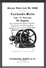 Fairbanks Morse Horizontal Type Y "Y" Parts List manual 18 pages year 1926