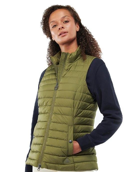 Barbour Moss Green Worwick Gillet Light Vest Sleeveless Jacket Size 10