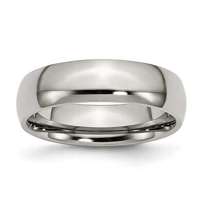 Chisel Titanium Polished 6mm Half Round Band TB1