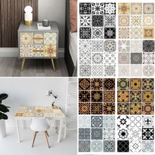 10pcs Tile Stickers Self-adhesive Waterproof Stick on Kitchen Bathroom Decor