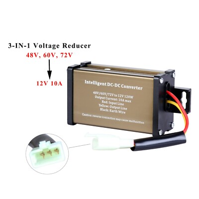 Ebike electric bicycle DC-DC Converter Adapter 48V 72V TO 12V 10A