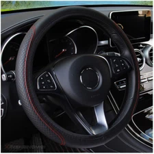 Car SUV Steering Wheel Cover Slip On Protective Wrap Fiber Leather 15 inch 38cm