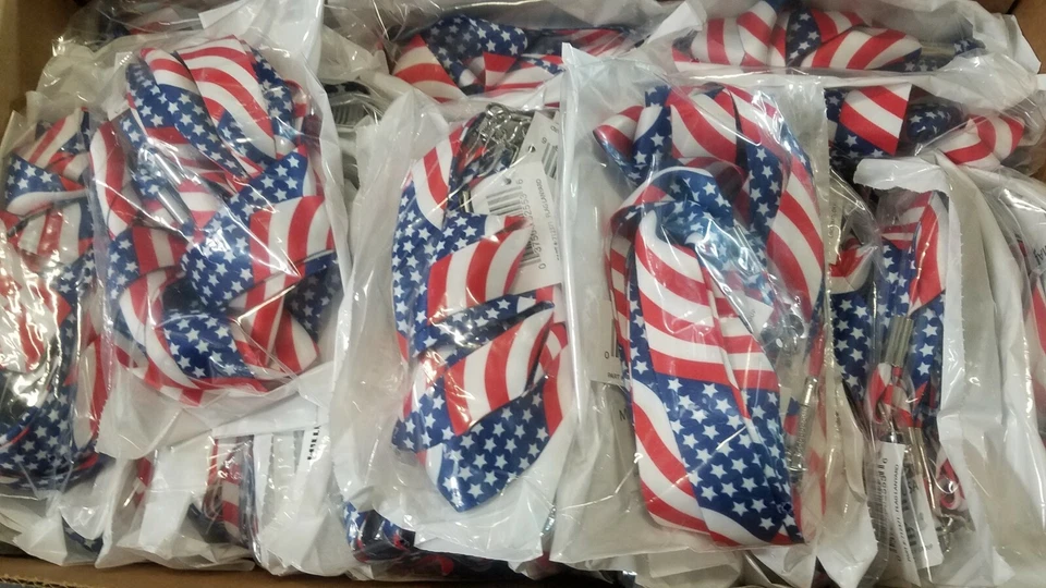 1 Box 180 pc American Flag Decorative Key Chain ID Badge Lanyard Patriot Events - Image 4 of 4