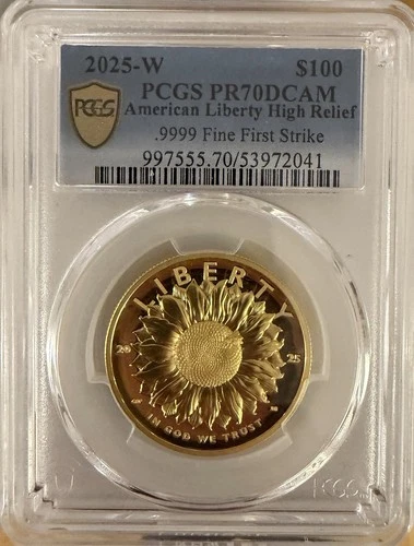 2025 W American Liberty Series High Relief Gold PCGS PR70DCAM First Strike w/OGP