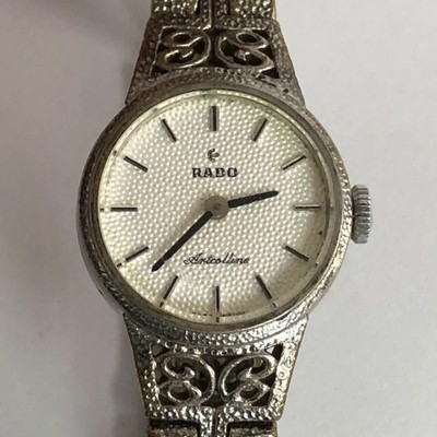 RADO Art Colin Watches Vintage Silver Bracelet Wristwatch 1.2cm/16cm Authentic