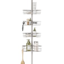 Zenna Home Tension Pole Shower Caddy Corner Organizer Satin Nickel Rust Resis...