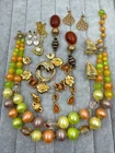 Lot Of Vintage Gold Tone Jewelry Necklace Bracelet Brooches Estate Lot