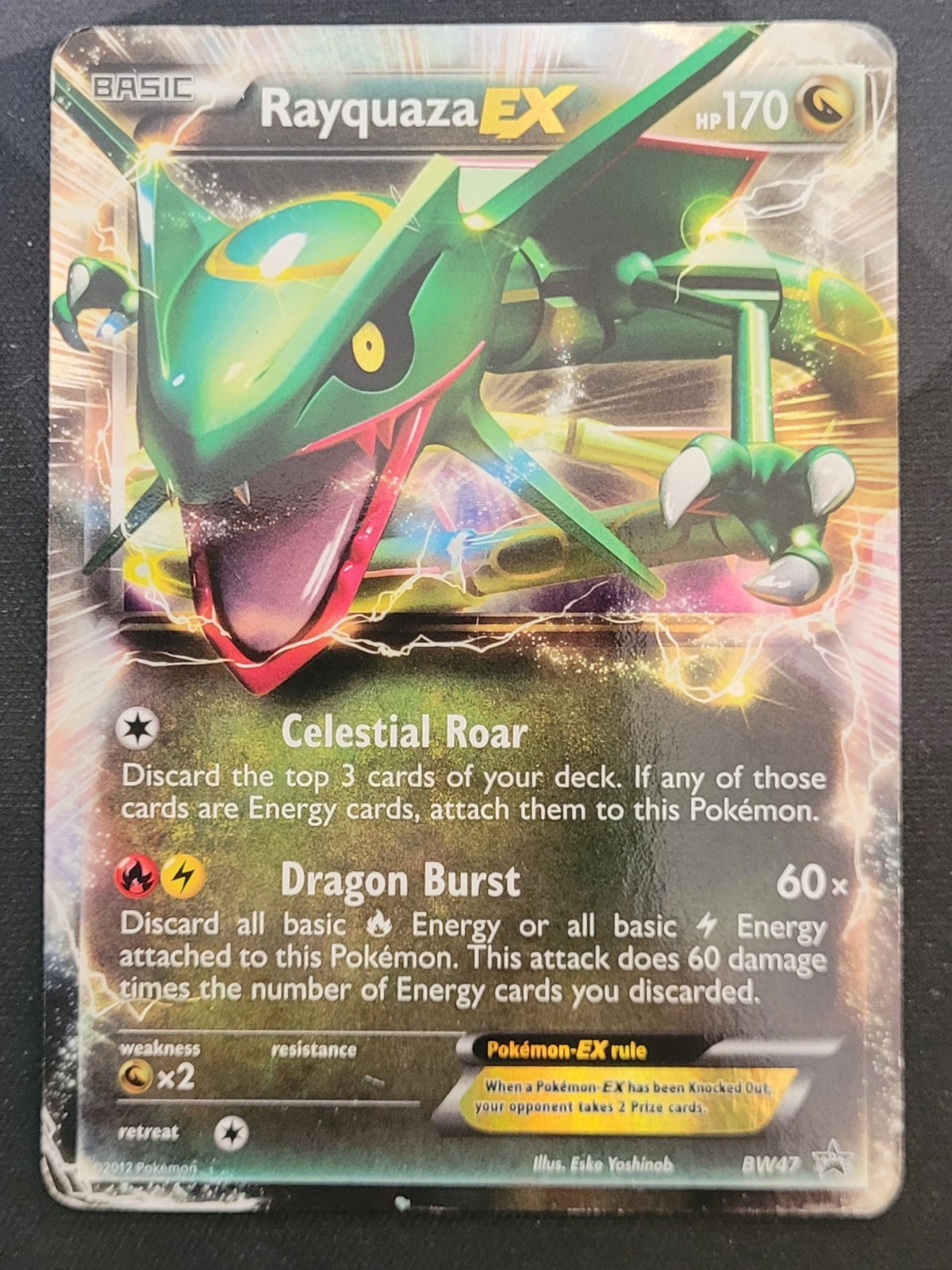 Pokemon Rayquaza EX BW47 Black & White Promo Holo Full Art 170 HP Near Mint