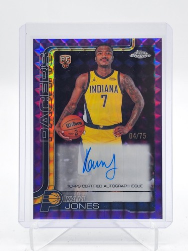 KAM JONES 2025-26 TOPPS CHROME UPDATE PURPLE GEOMETRIC ROOKIE RC AUTO /75 Q7485
