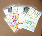 2 SHEETS ASSORTED OF BRIGHT/ PASTEL COLOURS, FOILED/PLAIN STICKERS - CRAFT