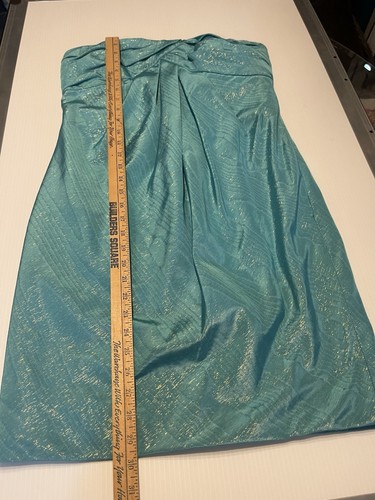 Vestido Carmen Marc Valvo Sin Tirantes Cintura Imperio Azul Teal Talla 10 - Imagen 9 de 13