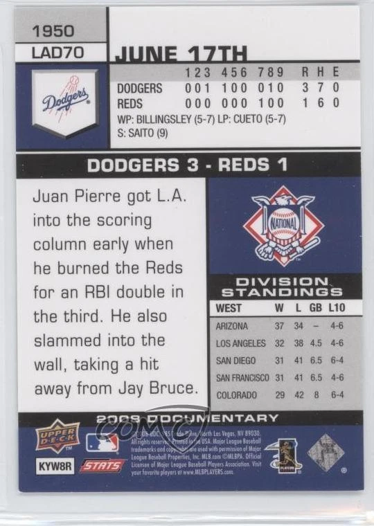 2008 Upper Deck Documentary Takashi Saito #1950 - Image 2 of 2