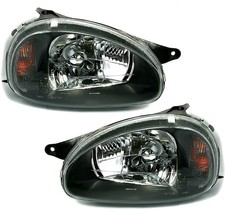 Kit fari in vetro trasparente nero per Opel Corsa B 1993-2000 Combo B dal 1994-