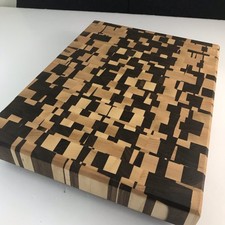 Handmade Wood Cutting Board End Grain Charcuterie Block Walnut Maple USA