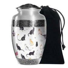 Black Cat Large Cremation Urns For Human Ashes Mother Adult 10 Inch 