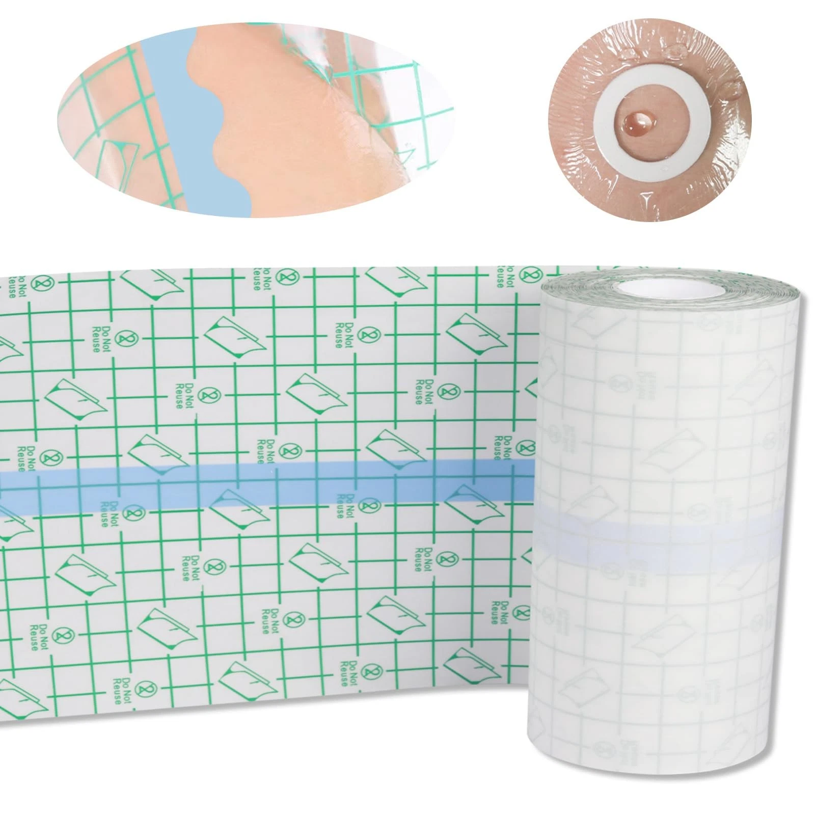 Narkysus Tattoo Aftercare Bandage, Waterproof 3.9"x 10.9 Yard, Green - product detail image 1