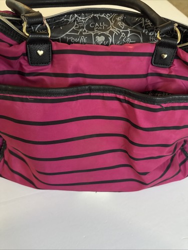 Betsy Johnson große Wickeltasche mit Wickelunterlage Top Zustand!  Rosa Schwarz - Bild 6 von 12