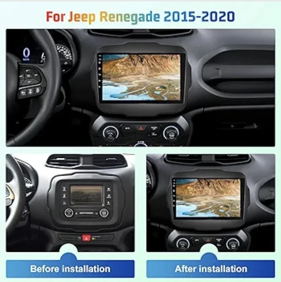 Radio estéreo GPS para auto Jeep Renegade Apple Carplay Android 2015-2020 Foto 2 de 4