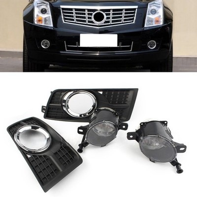 Fog Lights Lamps w/ Covers Bezel Bulbs For Cadillac SRX 2010 2011 2012 2013-2015