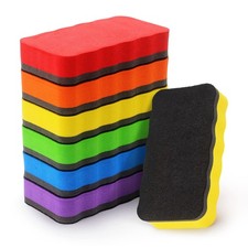 Magnetic Whiteboard Eraser Set of 6, Dry Erase Wavy, Multicolor