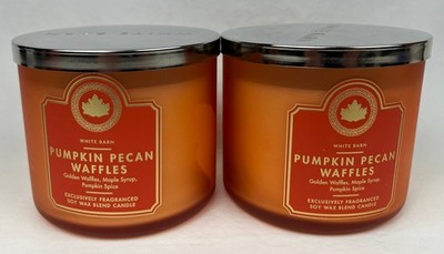 Lot of 2 Bath & Body Works Pumpkin Pecan Waffles 3 Wick Large Scented Candles