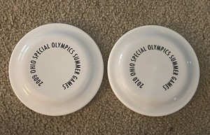 Lot of 2 Ohio Special Olympics Summer Games Frisbee - 2009 & 2010 - 5” - White